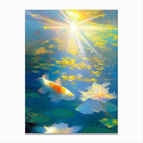 Kohaku Koi Fish Monet Style Classic Painting Canvas Print