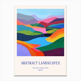 Colourful Abstract Lake District National Park England 2 Poster Blue Canvas Print