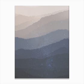 Minimal art abstract misty mountain watercolor painting Canvas Print