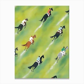 Galopp Rennbahn, Mit Pferden und Reiter, Malerei Canvas Print