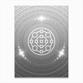 Geometric Glyph in White and Silver with Sparkle Array n.0055 Canvas Print