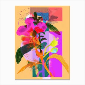 Portulaca 3 Neon Flower Collage Canvas Print