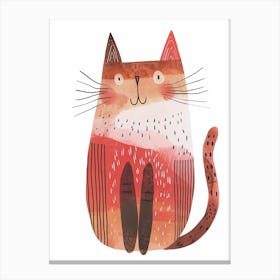 Cymric Cat Clipart Illustration 6 Canvas Print