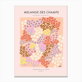 Botanic Collection - Peach Fuzz - Mélange des Champs Ditsy Flowers Art Print Canvas Print