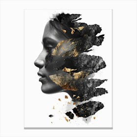 Gold And Black 59 Canvas Print