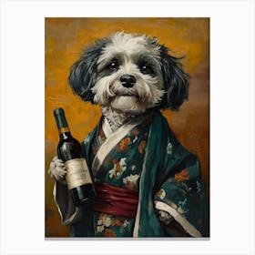 Sophisticated Wine Dog Canvas Print