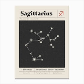 Sagittarius Constellation Canvas Print