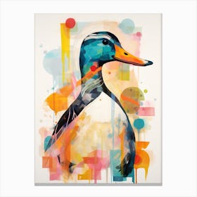 Bird Painting Collage Mallard Duck 4 Canvas Print