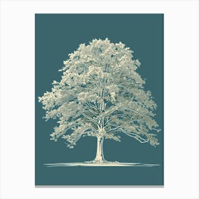 Elm Tree Minimalistic Drawing 2 Canvas Print