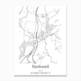 Rankweil,Austria Minimalist Map Canvas Print