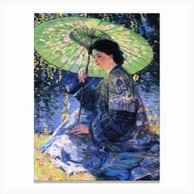 The Green Parasol 1911 by Guy Rose | Impressionism HD Remastered Canvas Print