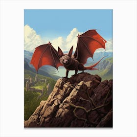 European Free Tailed Bat Flying 2 Canvas Print