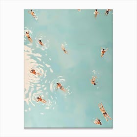 People Swimming In The Pool Canvas Print