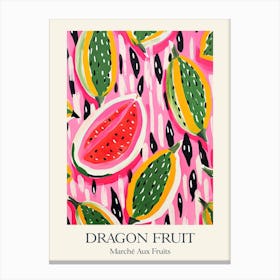 Marche Aux Fruits Dragon Fruit Fruit Summer Illustration 4 Canvas Print