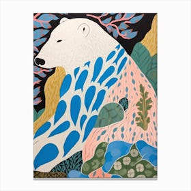Maximalist Animal Painting Polar Bear 2 Canvas Print