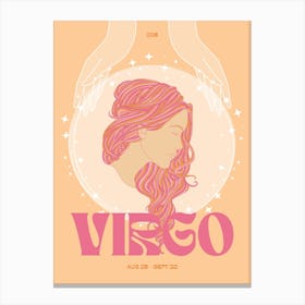 Orange Zodiac Virgo Canvas Print