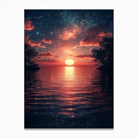 Sunset Over Water 11 Canvas Print