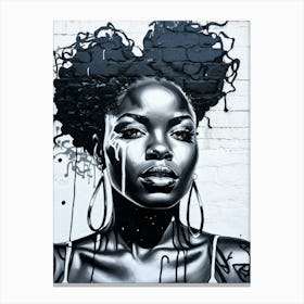 Graffiti Mural Of Beautiful Black Woman 83 Canvas Print