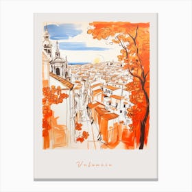 Valencia Spain 3 Orange Drawing Poster Canvas Print