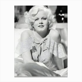 American Actress Jean Harlow Portrait Canvas Print