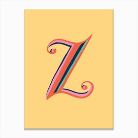 Letter Z Typographic Canvas Print