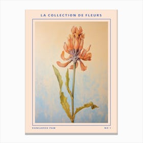 Kangaroo Paw French Flower Botanical Poster Canvas Print