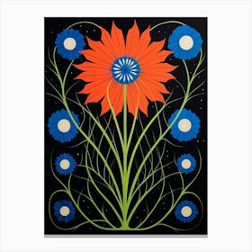 Nigella 7 Hilma Af Klint Inspired Flower Illustration Canvas Print