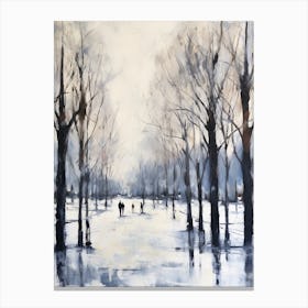Winter City Park Painting Hyde Park London 2 Canvas Print