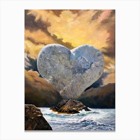 Heart Of Stone In Ocean Canvas Print