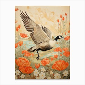 Canada Goose 2 Detailed Bird Painting Canvas Print