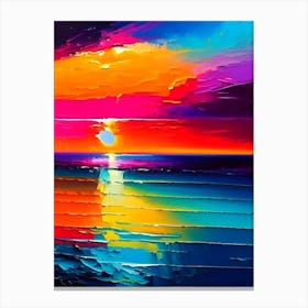 Sunrise Over Ocean Waterscape Bright Abstract 1 Canvas Print