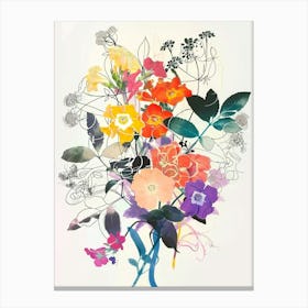 Lantana 2 Collage Flower Bouquet Canvas Print