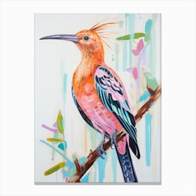 Colourful Bird Painting Hoopoe 3 Canvas Print