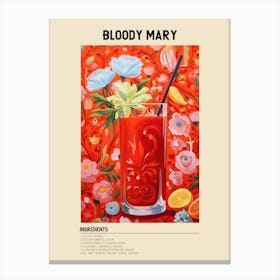 Bloody Mary Cocktail Ingredients Poster Canvas Print