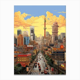 Johannesburg Pixel Art 2 Canvas Print