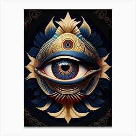 Third Eye Symbol 1, Japanese Ukiyo E Style Canvas Print