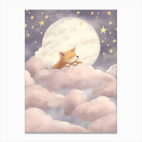 Sleeping Baby Coyote Canvas Print