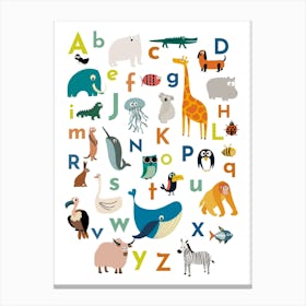Animals Alphabet Canvas Print