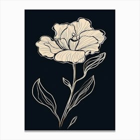 Gladioli Line Art Flowers Illustration Neutral 10 Canvas Print
