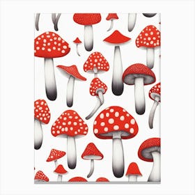 Mushroom - Red Canvas Print