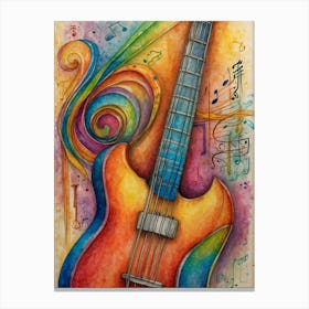 Colorful Guitar Canvas Print