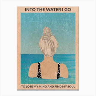 Into The Water (Silver) Canvas Print