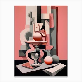 Pink Cubist Elegance Canvas Print