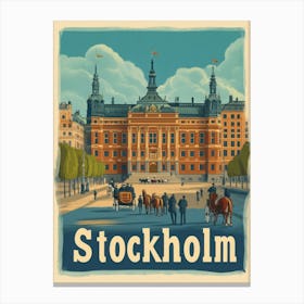 Aihrgdesign A Classic 1960s Travel Poster For Stockholm 5 Canvas Print