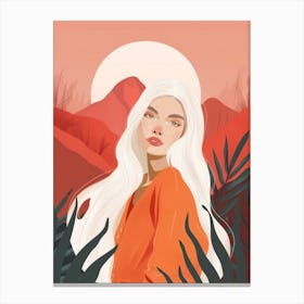 Woman With White Hair 1 Canvas Print