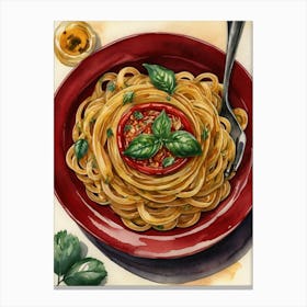 Spaghetti With Tomato Sauce Canvas Print