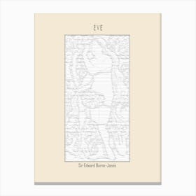 Ascii Art Minimalist – Eve – Sir Edward Burne–Jones – Classic Painting Canvas Print