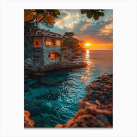 Sunset At The House Canvas Print