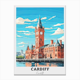 Cardiff Clock Tower Travel Canvas Print