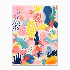 Huntington Library Art Museum Botanical Gardens Abstract Riso Style 2 Canvas Print